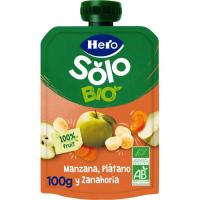 Sólo fruta eco de plátano-manzana-zanahoria HERO, doypack 100 g Sólo fruta eco de plátano-manzana-zanahoria HERO, doypack 100 g