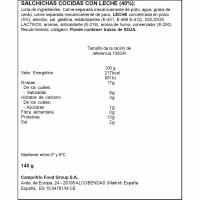 Salsitxes de doble de llet CAMPOFRÍO, sobre 140 g