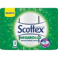 Papel de cocina SCOTTEX Megarollo, paquete 3 rollos Papel de cocina SCOTTEX Megarollo, paquete 3 rollos
