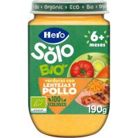 Tarrito ecológico de verduritas-arroz-pollo HERO, tarro 190 g Tarrito ecológico de verduritas-arroz-pollo HERO, tarro 190 g