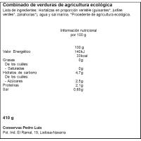 Combinado de verduras ecológicas PEDRO LUIS, frasco 250 g