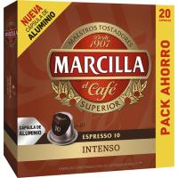 Café expreso compatible con Nespresso MARCILLA, caja 20 uds Café expreso compatible con Nespresso MARCILLA, caja 20 uds