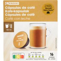 Cafè amb llet CDG EROSKI, caixa 16 monodosis