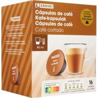 Café cortado compatible Dolce Gusto EROSKI, caja 16 uds