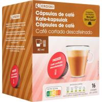 Cafè tallat descafeïnat comp. Dolce Gust EROSKI, caixa 16 u