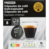 Café expresso intenso compatible Dolce Gusto EROSKI, caja 16 uds Café expresso intenso compatible Dolce Gusto EROSKI, caja 16 uds