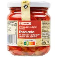 Amanida de pebrots piquillo amb ceba EROSKI, flascó 150 g Amanida de pebrots piquillo amb ceba EROSKI, flascó 150 g