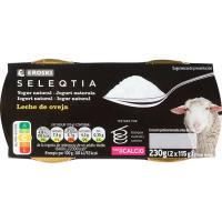 Yogur natural de leche de oveja Eroski SELEQTIA, pack 2x115 g
