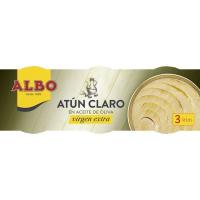 Atún claro en aceite de oliva virgen ALBO, pack 3x92 g Atún claro en aceite de oliva virgen ALBO, pack 3x92 g