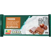 Xocolata amb llet avellanes EROSKI, tauleta 150 g Xocolata amb llet avellanes EROSKI, tauleta 150 g