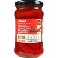 Pebrot de l`piquillo sencer picant EROSKI, flascó 225 g Pebrot de l`piquillo sencer picant EROSKI, flascó 225 g