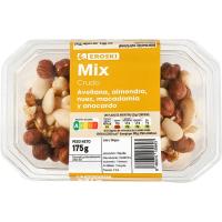 Mix de frutos secos crudos EROSKI, tarrina 175 g