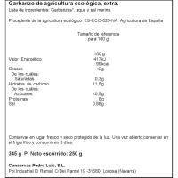 Cigró cuit ecològic PEDRO LUIS, flascó 250 g