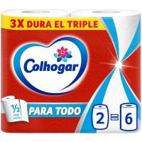 Papel de cocina paratodo COLHOGAR, paquete 2 rollos