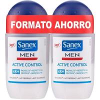 Desodorante para hombre roll on act control SANEX, pack 2x50 ml Desodorante para hombre roll on act control SANEX, pack 2x50 ml