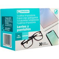 Tovalloletes neta pantalles-lents EROSKI, caixa 30 u