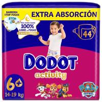 Pañal 14 kg+ Talla 6 Extra DODOT Activity, paquete 44 uds Pañal 14 kg+ Talla 6 Extra DODOT Activity, paquete 44 uds