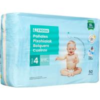 Bolquer canals absorbents 9-15 kg Talla4 EROSKI, paquet 50u