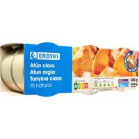 Atún claro al natural EROSKI, pack 6x56 g