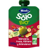 Solo fruta 100% eco de manzana-fresa-plátano HERO, doypack 100 g Solo fruta 100% eco de manzana-fresa-plátano HERO, doypack 100 g