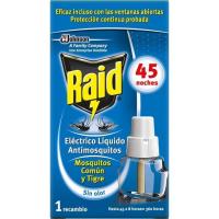 Insecticida elèctric líquid 45 nits RAID, recanvi 1 u Insecticida elèctric líquid 45 nits RAID, recanvi 1 u