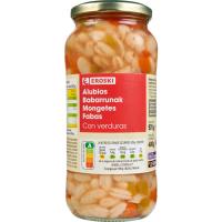 Mongetes amb verdures EROSKI, flascó 400 g Mongetes amb verdures EROSKI, flascó 400 g