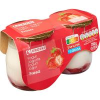 Iogurt sabor maduixa EROSKI, pack 2x125 g