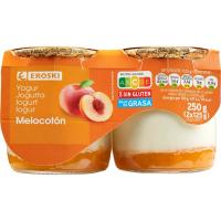 Yogur sabor melocotón EROSKI, pack 2x125 g Yogur sabor melocotón EROSKI, pack 2x125 g