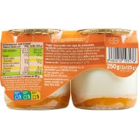 Yogur sabor melocotón EROSKI, pack 2x125 g