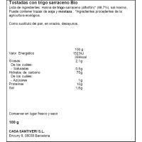 Torrades lleugeres blat sarraí bio SANTIVERI, caixa 100 g
