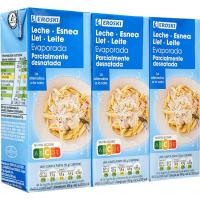 Llet evaporada EROSKI, pack 3x210 g