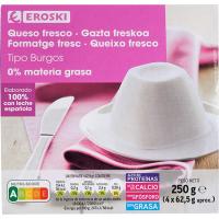 Formatge fresc 0% EROSKI, pack 4x62,5 g