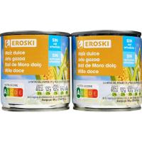 Maíz sin sal-sin azúcar añadido EROSKI, pack 2x140 g Maíz sin sal-sin azúcar añadido EROSKI, pack 2x140 g