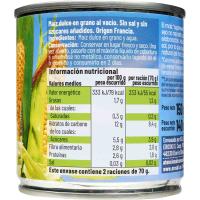 Maíz sin sal-sin azúcar añadido EROSKI, pack 2x140 g