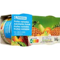 Frutas variadas sin azúcar EROSKI, pack 2x115 g