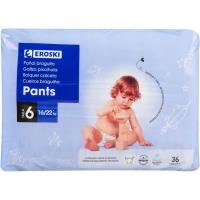 Pants canal absorbente 16-22 kg Talla 6 EROSKI paquete 36 uds Pants canal absorbente 16-22 kg Talla 6 EROSKI paquete 36 uds
