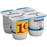 Yogur sabor coco DANONE, pack 4x120 g Yogur sabor coco DANONE, pack 4x120 g