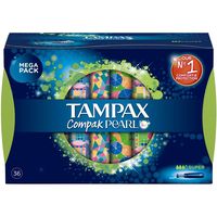 Tampón Compak Pearls super TAMPAX, caja 36 uds. Tampón Compak Pearls super TAMPAX, caja 36 uds.