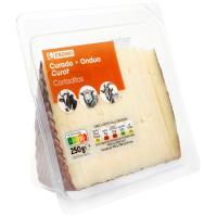 Formatge curat tallat EROSKI, tascó 250 g