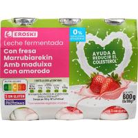 Reductor colesterol para beber sabor fresa EROSKI, pack 6x100 g Reductor colesterol para beber sabor fresa EROSKI, pack 6x100 g