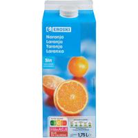 Bebida de naranja sin azúcar EROSKI, brik 1,75 litros Bebida de naranja sin azúcar EROSKI, brik 1,75 litros
