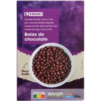 Cereals boles de blat de moro de xocolata EROSKI, caixa 500 g Cereals boles de blat de moro de xocolata EROSKI, caixa 500 g