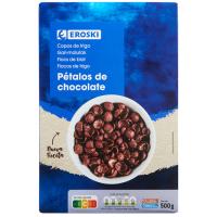 Cereales pétalos de trigo de chocolate EROSKI, caja 500 g Cereales pétalos de trigo de chocolate EROSKI, caja 500 g