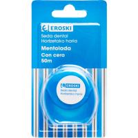 Seda dental mentolada EROSKI, rollo 50 metros Seda dental mentolada EROSKI, rollo 50 metros