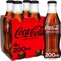 Refresco de cola zero COCA COLA, pack 4x20 cl Refresco de cola zero COCA COLA, pack 4x20 cl