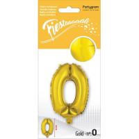 Globo metal·litzat daurat de 36 cm, número 0 PARTIGRAM, 1 ud