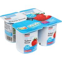 Yogur desnatado sabor fresa EROSKI basic, pack 4x125 g Yogur desnatado sabor fresa EROSKI basic, pack 4x125 g