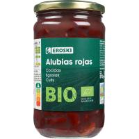 Alubia roja cocida EROSKI BIO, frasco 400 g