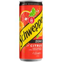 Refresco cítrico con gas SCHWEPPES ZERO, lata 33 cl Refresco cítrico con gas SCHWEPPES ZERO, lata 33 cl