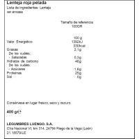 Lenteja roja pelada LUENGO, bolsa 400 g